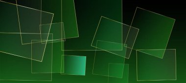 Altın Kareli Yeşil İş Davetiyesi. Zümrüt Altın Duvar kağıdı. Gümüş Geo Banner. Noel Parlak Arkaplanı. Yeşil Geo İş Kareleri Posteri. Kadife Düşen Low Poly Çerçevesi.