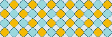 Sparkling Shiny Pattern. Royal Arabesque Mosaic. Geometric Trellis Tile. Quatrefoil Persian Ethnic Tesselation. Elegant Seamless Oriental Cover. Cool Arabian Texture. Simple Geo Clover. clipart