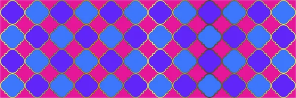 Patrón Degradado Brillante Azulejo Geométrico Trellis Mosaico Otomano Plateado Quatrefoil — Vector de stock