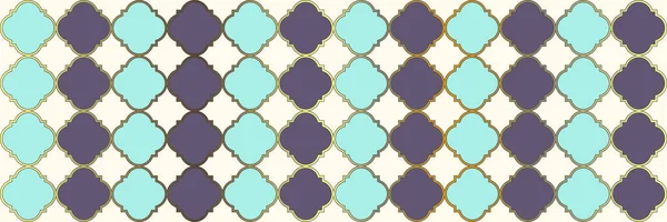 Patrón Brillante Chispeante Geo Hijri Moderno Azulejo Geométrico Trellis Quatrefoil — Vector de stock