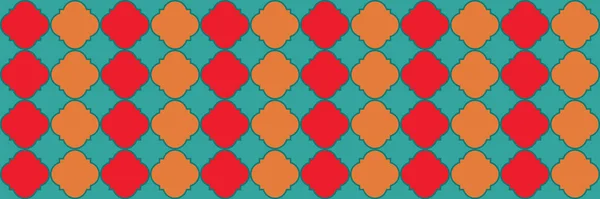 Brillante Modello Scintillante Mattonelle Geometriche Del Traliccio Elegante Banner Marocchino — Vettoriale Stock
