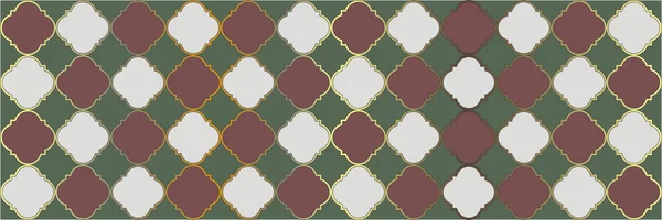 Gradient Sparkling Pattern Trendy Geo Ramadan Königliche Osmanische Textur Vierblättrige — Stockvektor