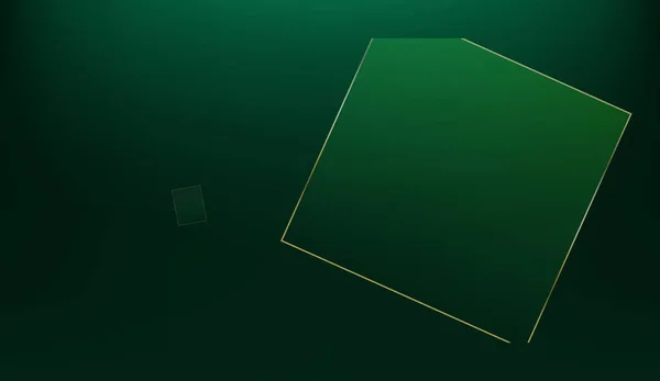 グリーンビジネスゴールドスクエアに招待 3D概要多角形の正方形のフレーム 秋の三角形のカバー 新年の光沢のある背景 エメラルドゴールドの壁紙 リッチVipシルバージオポスター — ストックベクタ