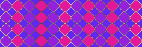 Funkelndes Funkelmuster Geometrische Spalierfliese Edles Arabesken Muster Vierblättrige Persische Ethnische — Stockvektor