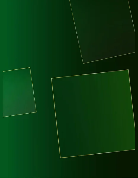 Зеленая Граница Золотыми Линиями Бархатное Падение Низкого Полюса Рояль Гео — стоковый вектор