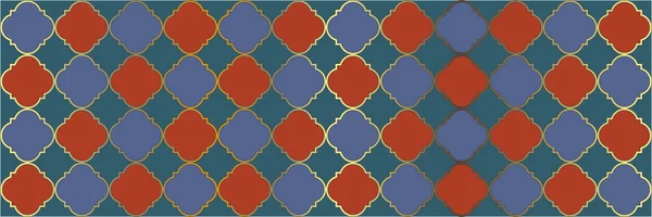 Patrón Degradado Brillante Cool Arabian Texture Trébol Geográfico Moda Quatrefoil — Vector de stock