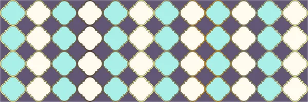 Patrón Brillo Degradado Rico Mosaico Otomano Azulejo Geométrico Trellis Quatrefoil — Vector de stock