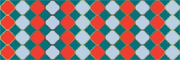 Espumoso Patrón Brillante Frontera Oriental Inconsútil Tradicional Azulejo Geométrico Trellis — Archivo Imágenes Vectoriales