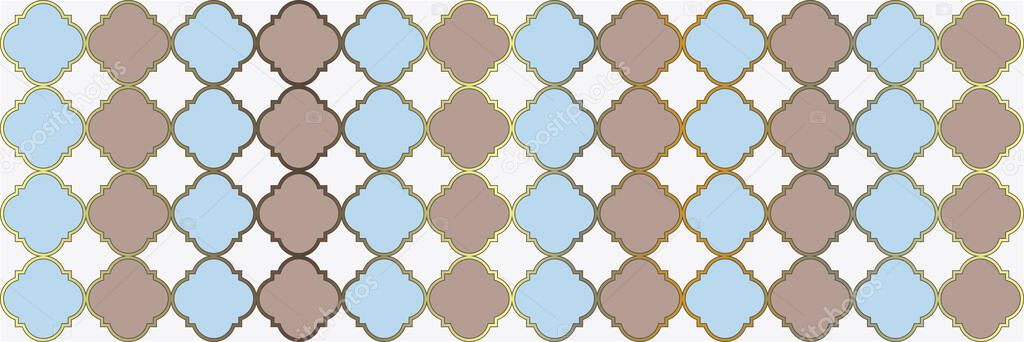 Gradient Sparkle Pattern. Elegant Seamless Arabic Poster. Geometric Trellis Tile. Quatrefoil Oriental Ethnic Tesselation. Vintage Geo Hijri. Cool Moroccan Mosaic. Rich Arabesque Texture.