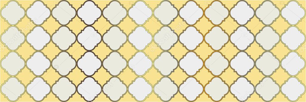 Gradient Shiny Pattern. Cool Moroccan Pattern. Vintage Geo Ramadan. Quatrefoil Eastern Ethnic Tesselation. Geometric Trellis Tile. Noble Ottoman Texture. Elegant Seamless Arabic Frame.