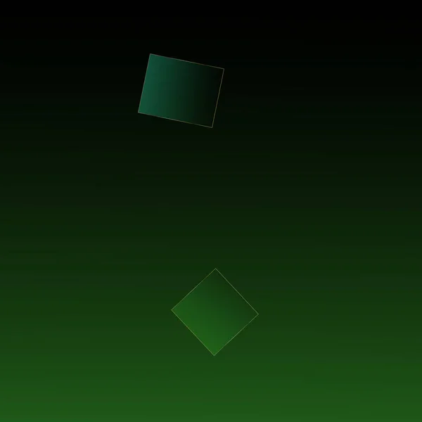 Zelená Obálka Zlatými Čtverečky Pozvánka Abstraktní Polygonální Čtverce Smaragdová Krystalová — Stockový vektor