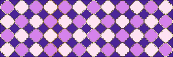 Glanzend Gradiënt Patroon Trendy Geo Clover Cool Oosterse Textuur Quatrefoil — Stockvector