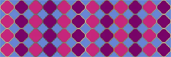 Glänzendes Funkelndes Muster Traditionelles Nahtloses Arabisches Design Geometrische Spalierfliese Vierflügel — Stockvektor