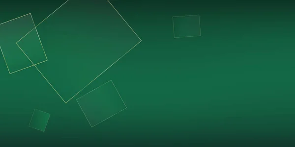 Grüner Business Rahmen Mit Goldenen Quadraten Abstraktes Polygonales Quadrat Papier — Stockvektor