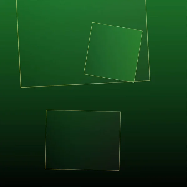 Grön Business Banner Med Guldformer Royal Falling Polygon Poster Emerald — Stock vektor