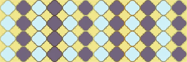 Espumoso Patrón Brillante Azulejo Geométrico Trellis Mosaico Árabe Plateado Quatrefoil — Archivo Imágenes Vectoriales