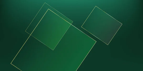 Grüner Business Rahmen Mit Goldenen Quadraten Smaragdfarbene Luxus Tapete New — Stockvektor