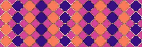 Funkeln Glänzende Muster Traditionelle Nahtlose Persische Rahmen Geometrische Spalierfliese Vierblättrige — Stockvektor
