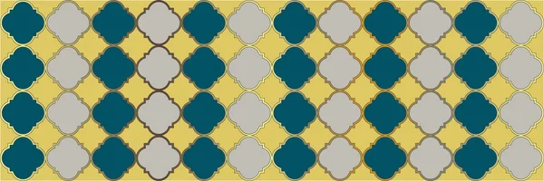 Gradient Sparkle Pattern Königliche Arabesken Mosaik Kühle Östliche Textur Vierblättrige — Stockvektor