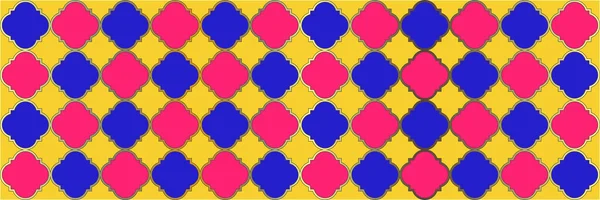 Patrón Brillo Degradado Cool Textura Oriental Azulejo Geométrico Trellis Quatrefoil — Vector de stock