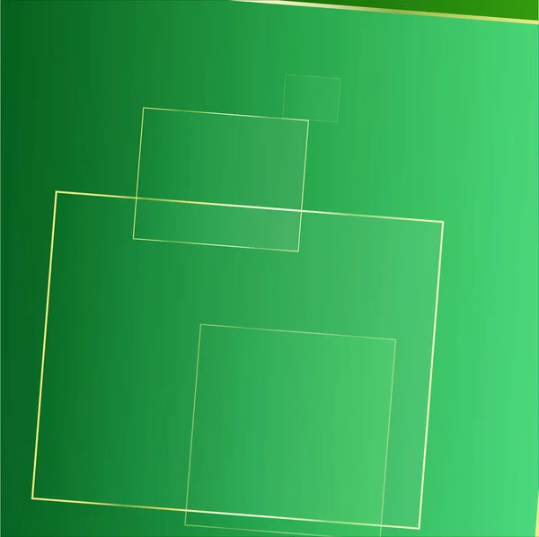 Fronteira Negócios Verde Com Quadrados Dourados Papel Quadrados Poligonais Abstrato — Vetor de Stock