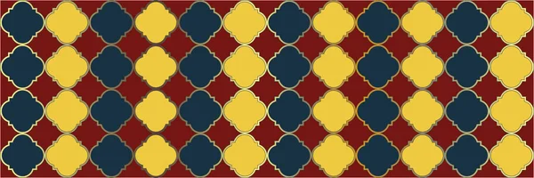 Glanzend Fonkelend Patroon Traditionele Naadloze Arabische Banner Rijke Arabesque Mozaïek — Stockvector