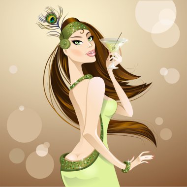 Bir retro tarzı sarışın güzel kadın.