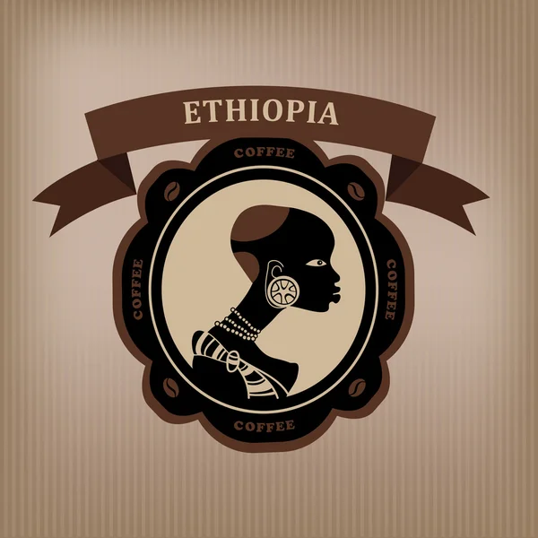 Étiquettes et éléments de café. Ethiopie. vecteur . — Image vectorielle