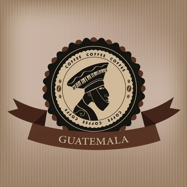 Kahve etiketleri ve öğeleri. Guatemala. vektör.