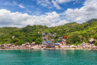 Güneşli bir günde güzel bir manzara Koh Nang Yuan Adası, Surat Thani, Tayland