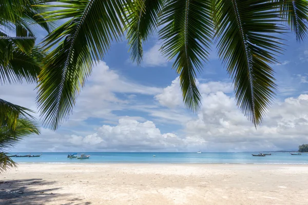 Hermosa Naturaleza Del Mar Andamán Playa Arena Blanca Por Mañana — Foto de Stock