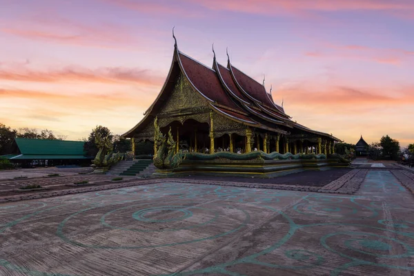 Bella Vista Alba Wat Sirindhorn Wararam Wat Phu Prao Provincia — Foto Stock