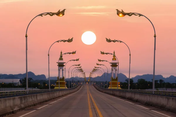 Tredje Thai Lao Vänskapsbro Sunrise Som Helst Nakhon Phanom Province — Stockfoto