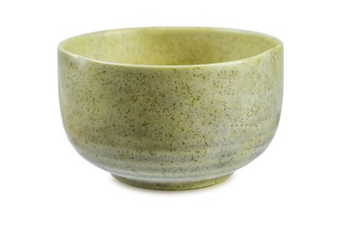 Beyaz arka planda izole edilmiş seramik kase. kırpma yolu.