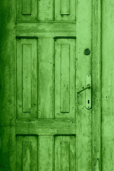 Green old closed door — Stock Photo, Image