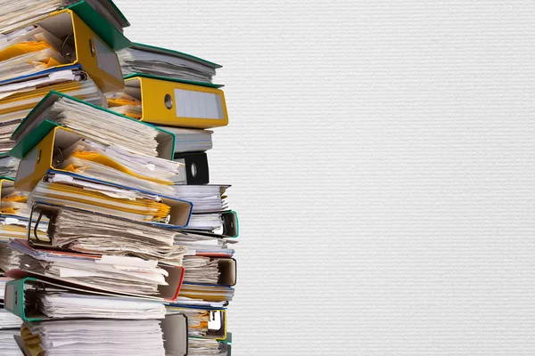 Piles of file binder with documents — Stock Photo, Image