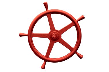 Kırmızı metal direksiyon simidi