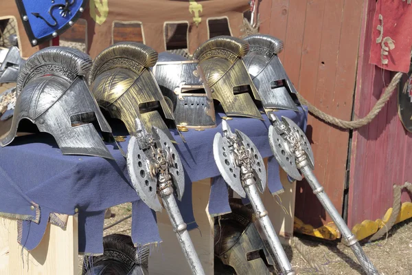 Helmets and axes — Stock Photo, Image