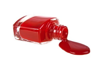 beyaz zemin üzerine kırmızı oje