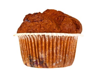 Taze çikolatalı muffin beyaz backgr izole kiraz reçeli ile