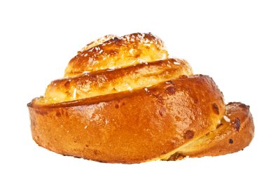 Hindistan cevizi ve beyaz zemin üzerine limon ile lezzetli topuz