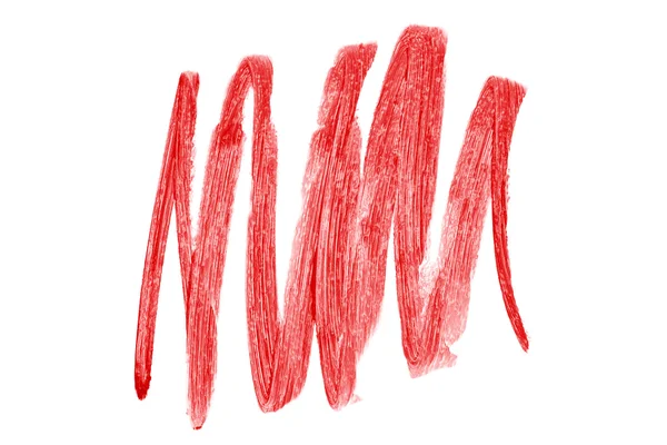 Rosa Farbe Lippenstift Strich auf weißem Hintergrund — Stockfoto