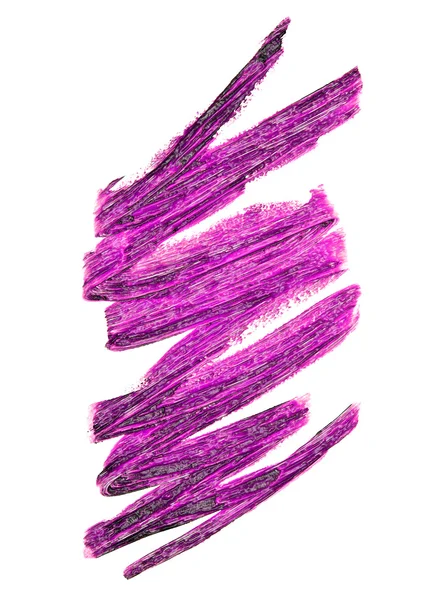 Violeta cor batom acidente vascular cerebral no fundo branco — Fotografia de Stock