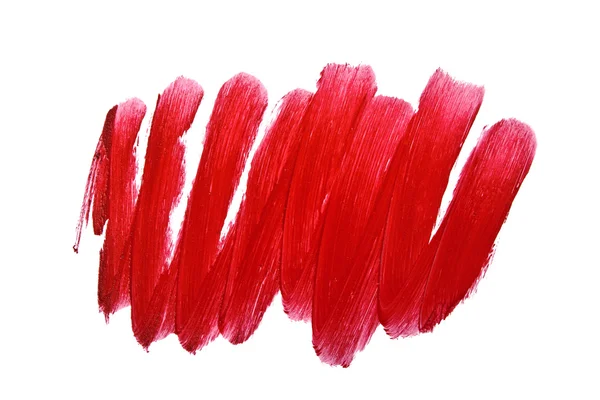 Lápiz labial de color rojo sobre fondo blanco — Foto de Stock