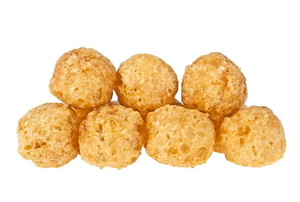 Bolas de cereais no fundo branco — Fotografia de Stock