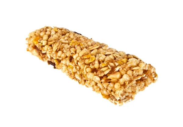 Barra de Granola saludable sobre fondo blanco — Foto de Stock