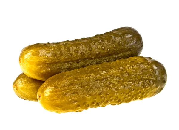 Pickled cucumbers on white background — Stock Photo, Image