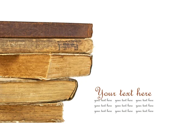 Stack of old books on a white background — Stock Photo, Image