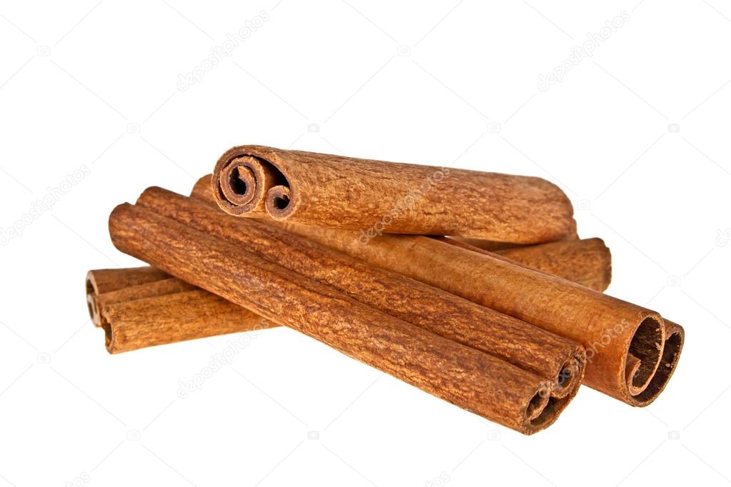 Cinnamon sticks isolated on white background