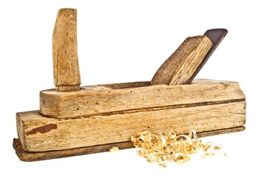 Planya ve odun talaşı beyaz zemin üzerine uzattı